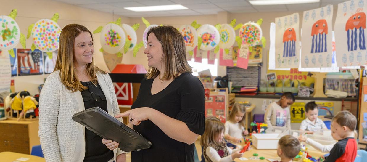 Teachers in a classroom